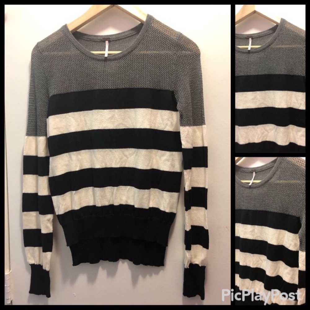 Poof long sleeve striped top